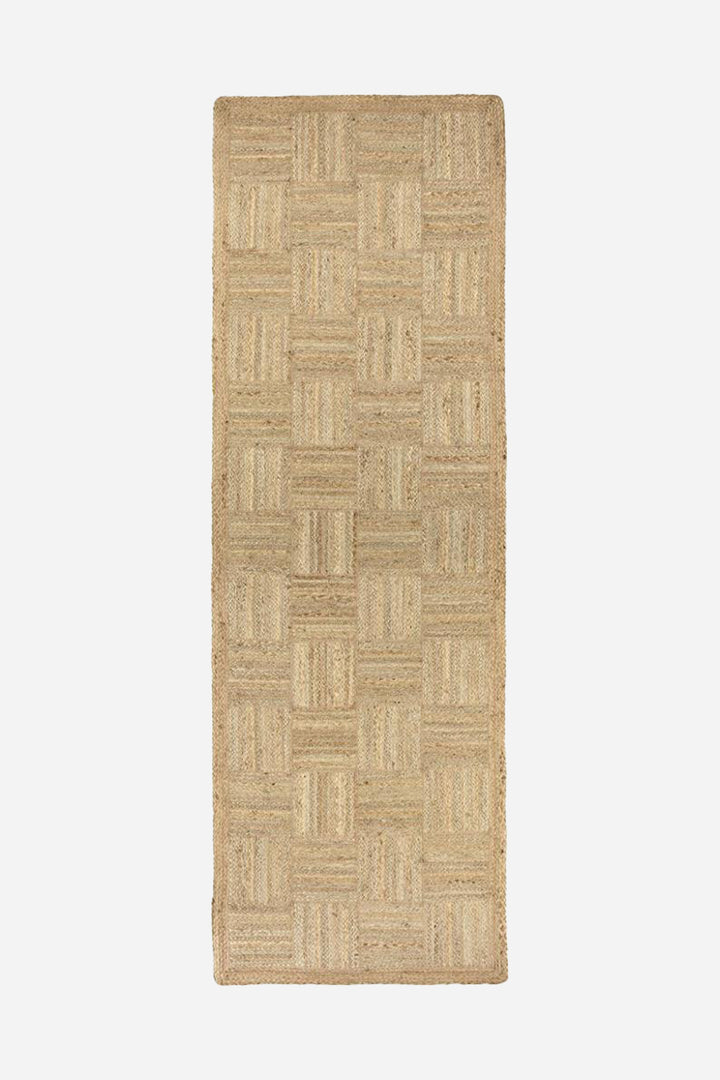 Natural Tile Jute Runner / 61 x 180