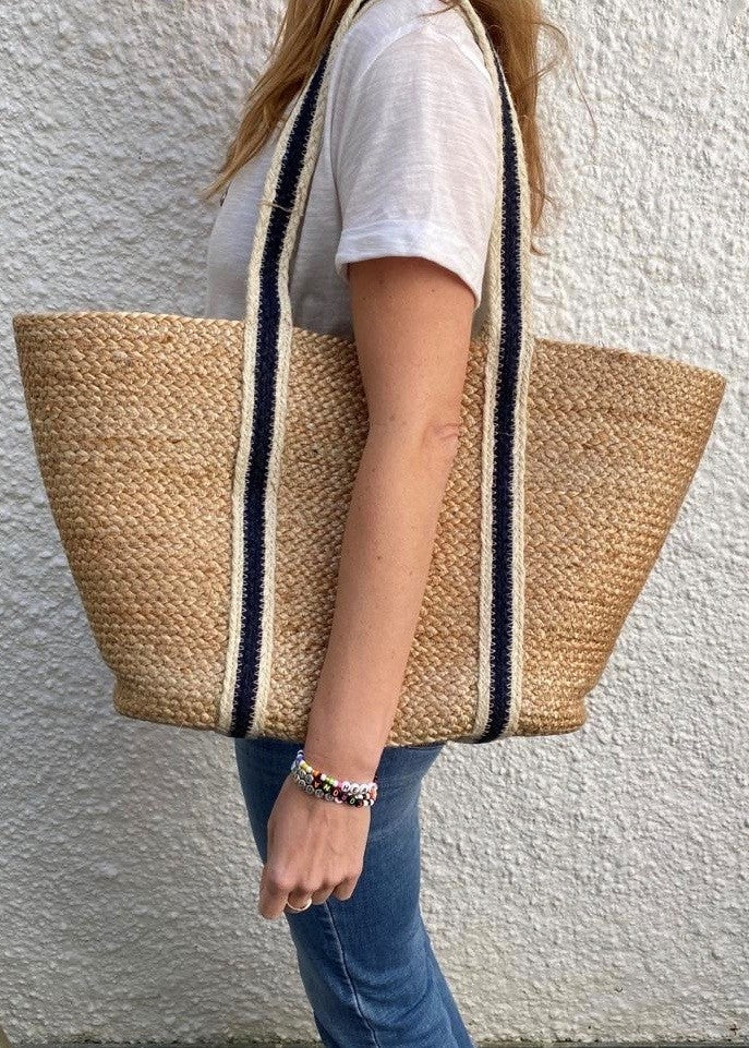 Summer Jute Tote / Navy - Domestic Science Home