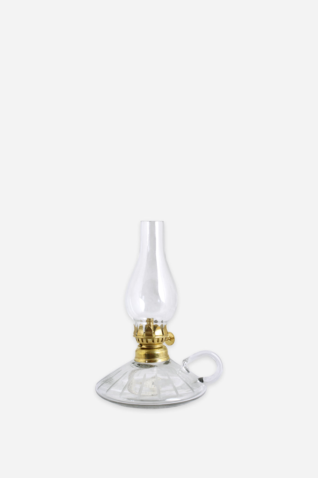 Kerosene Lamp Etched Stripe w. Handle / Small