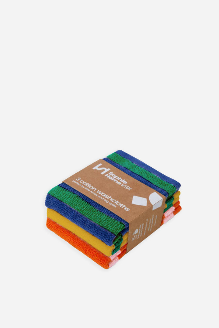 Striped Terry Washcloths / Green