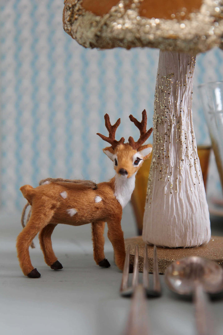 Faux Fur Reindeer Decoration