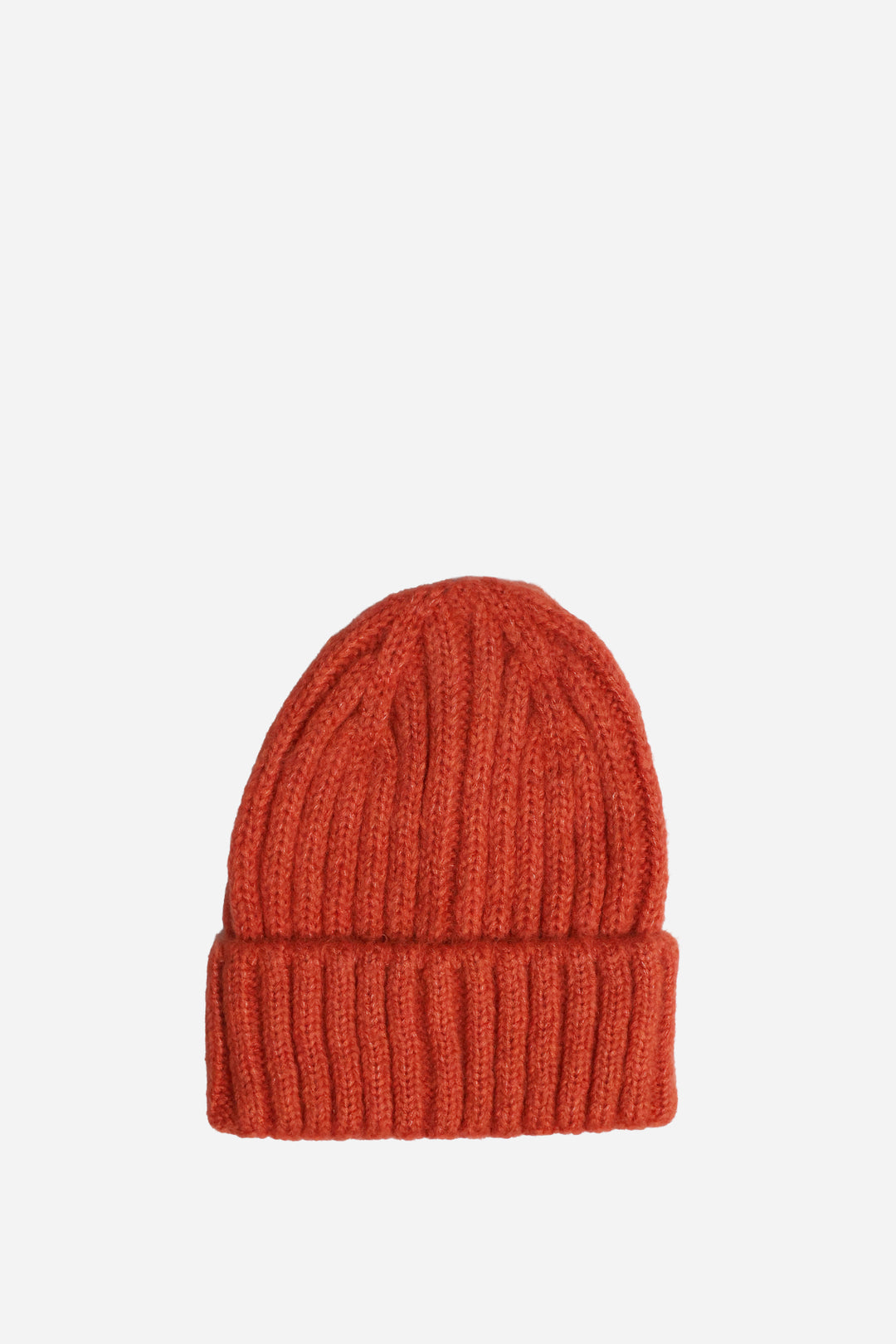 Ribbed Knit Beanie / Orange