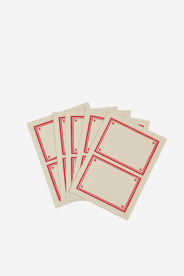 Packet of 10 Large Self-Adhesive Labels with Bright Pink Border