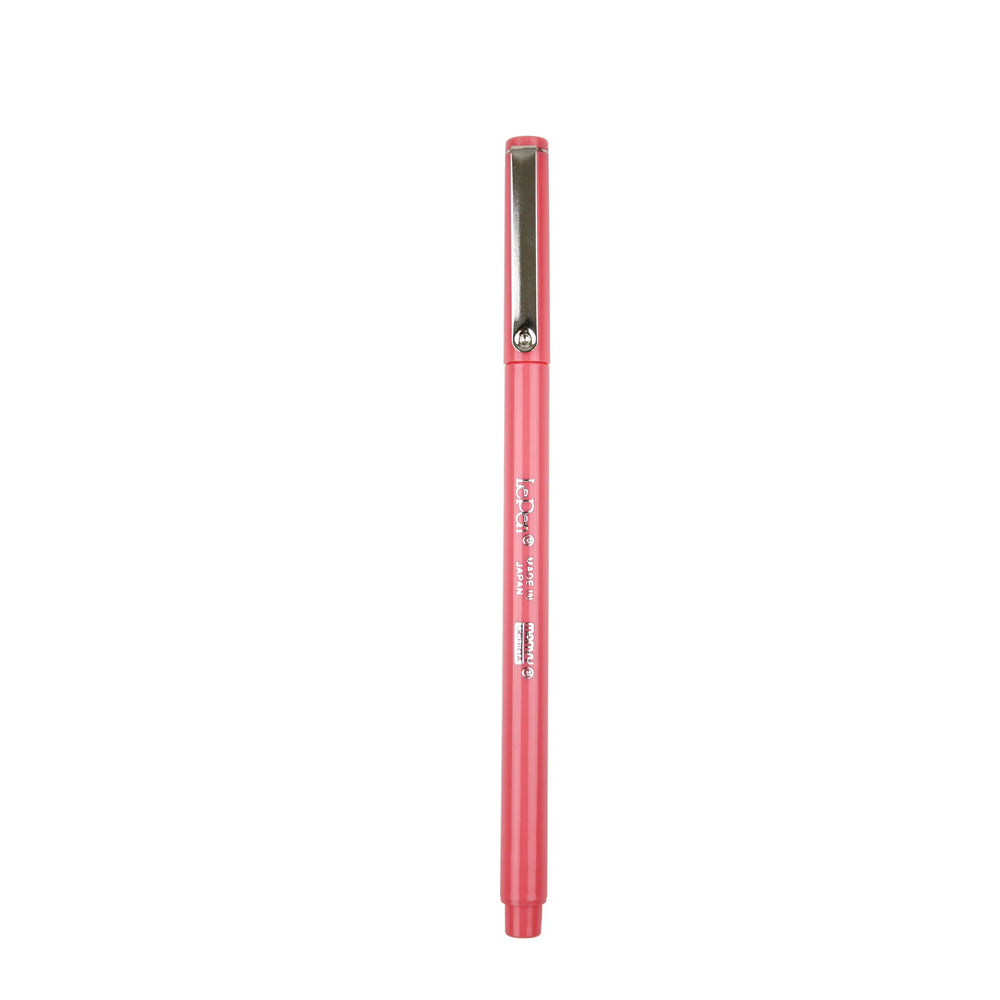 Pink fineliner pen on a white background
