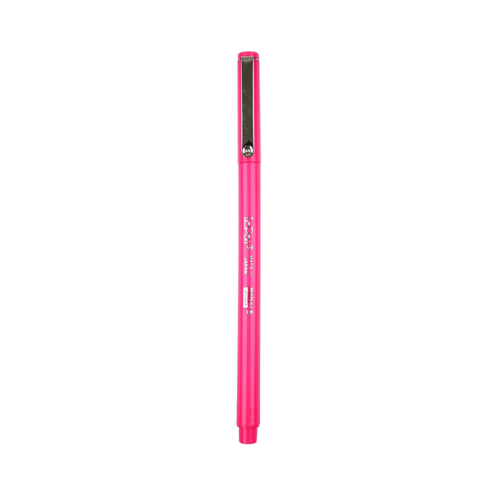 Pink pen on a white background
