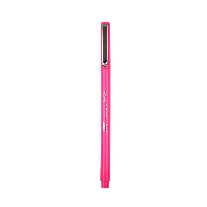Pink pen on a white background