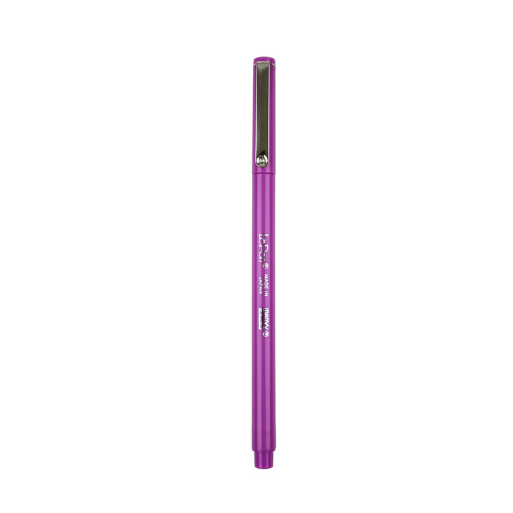 Purple pen on a white background
