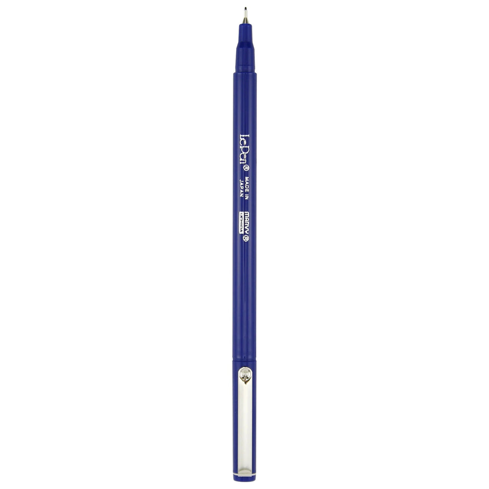 Blue pen on a white background