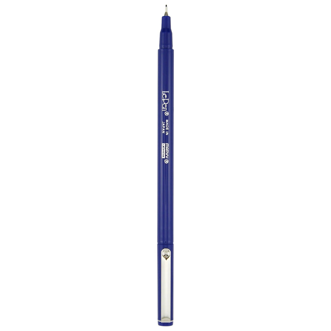 Blue pen on a white background