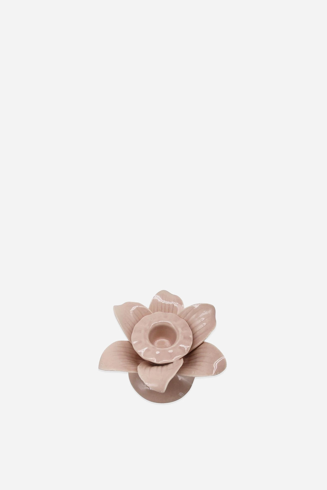 Ceramic Leaf Candlestick / Pink
