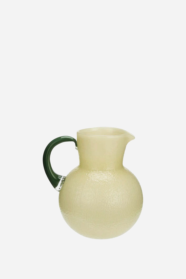 Glass Lemon Jug  / Yellow Green