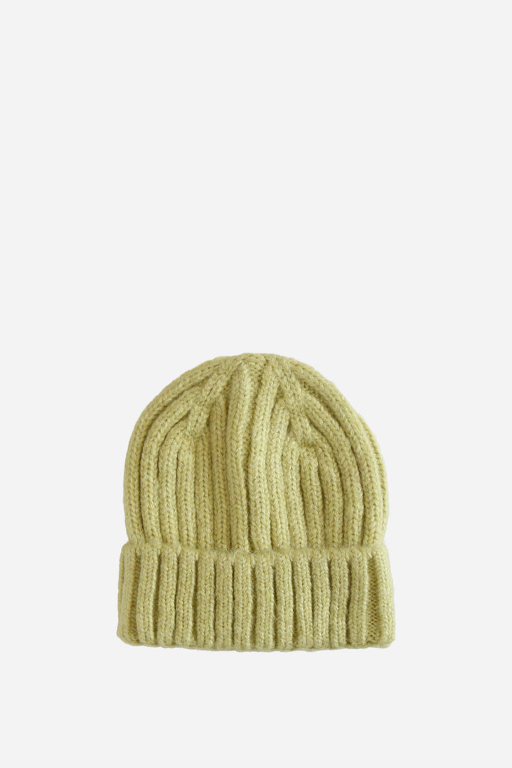 Ribbed Knit Beanie / Lemon