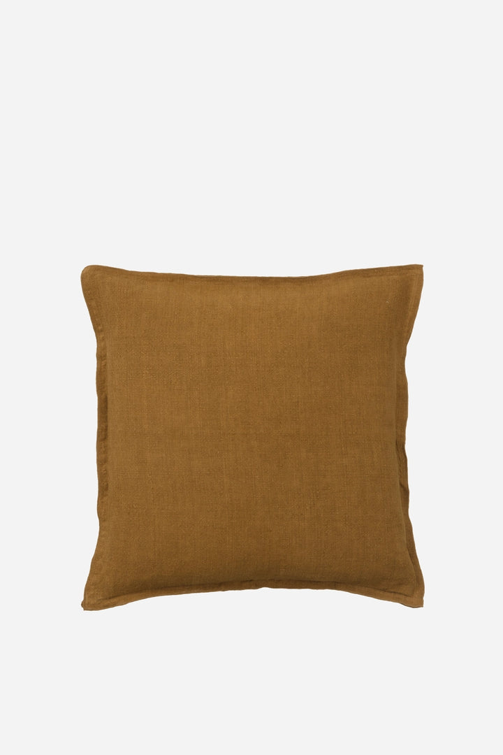 linen cushion pecan brown