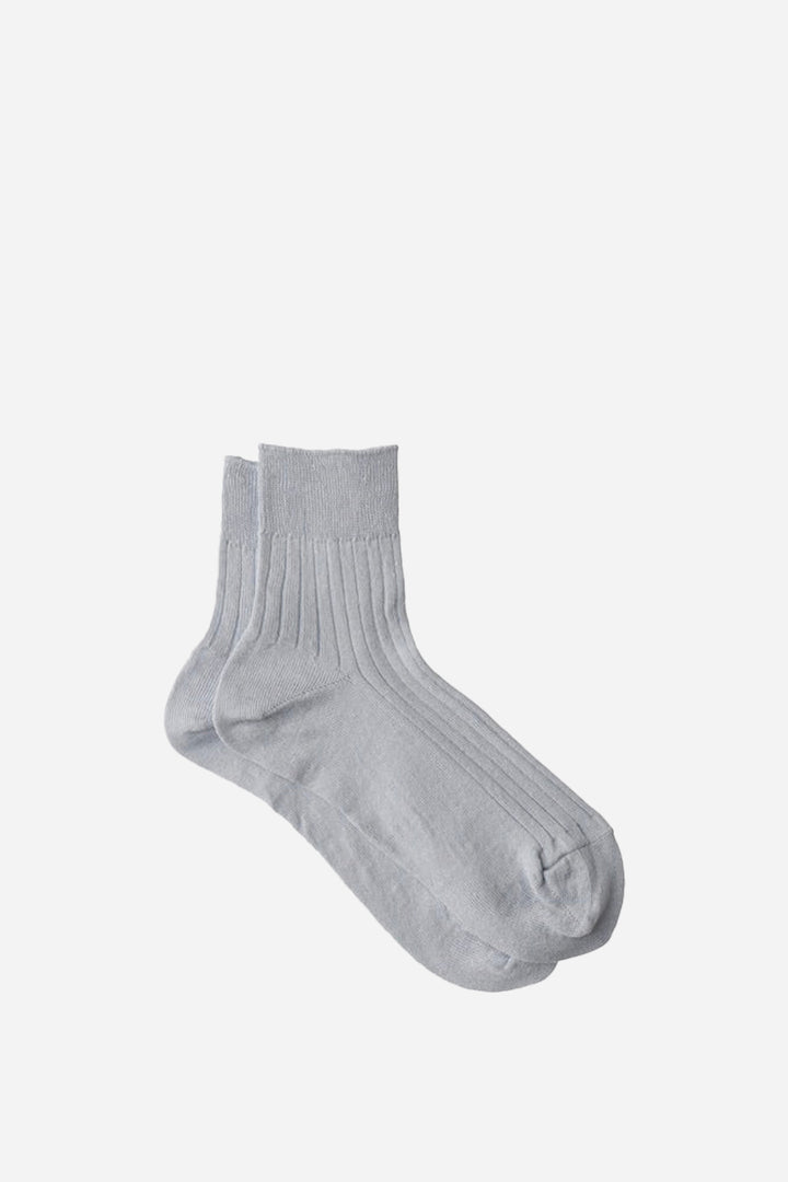 Linen Rib Socks / Grey