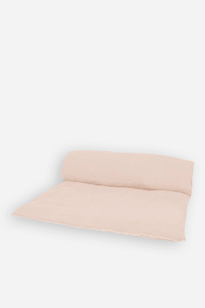 Tumbled Linen Bed Roll / Powder Pink