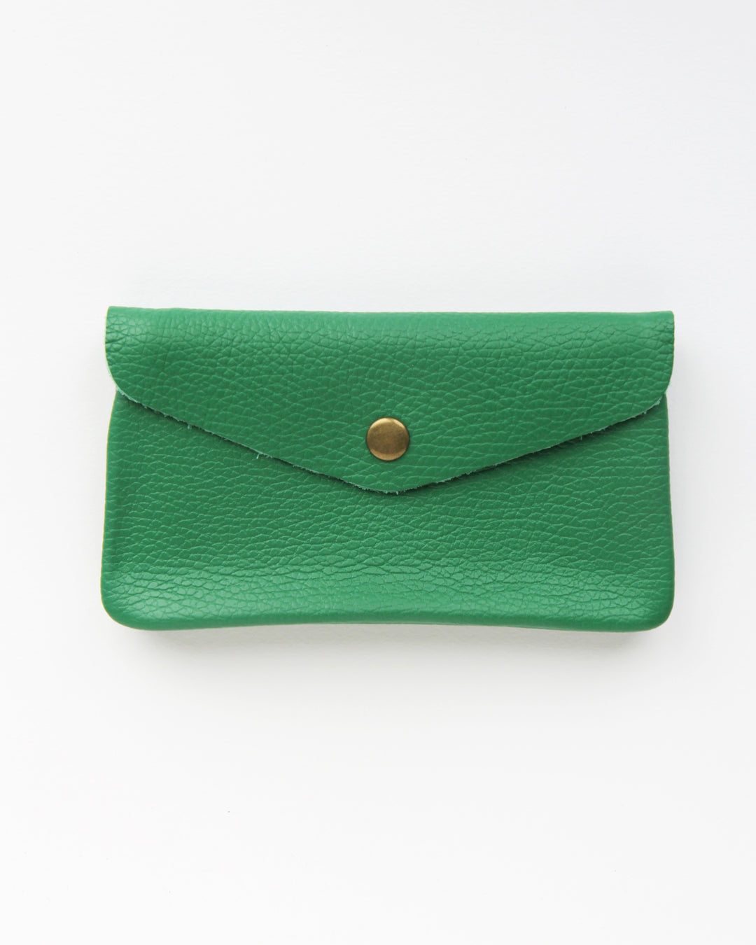 emerald green leather medium sized purse with internal zipped coin pocket