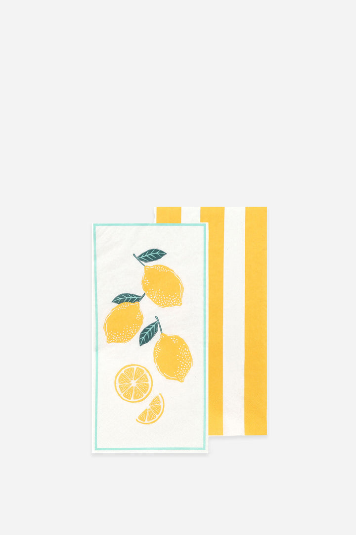 Lemon Long Lunch Paper Napkins 16pk - Domestic Science Home