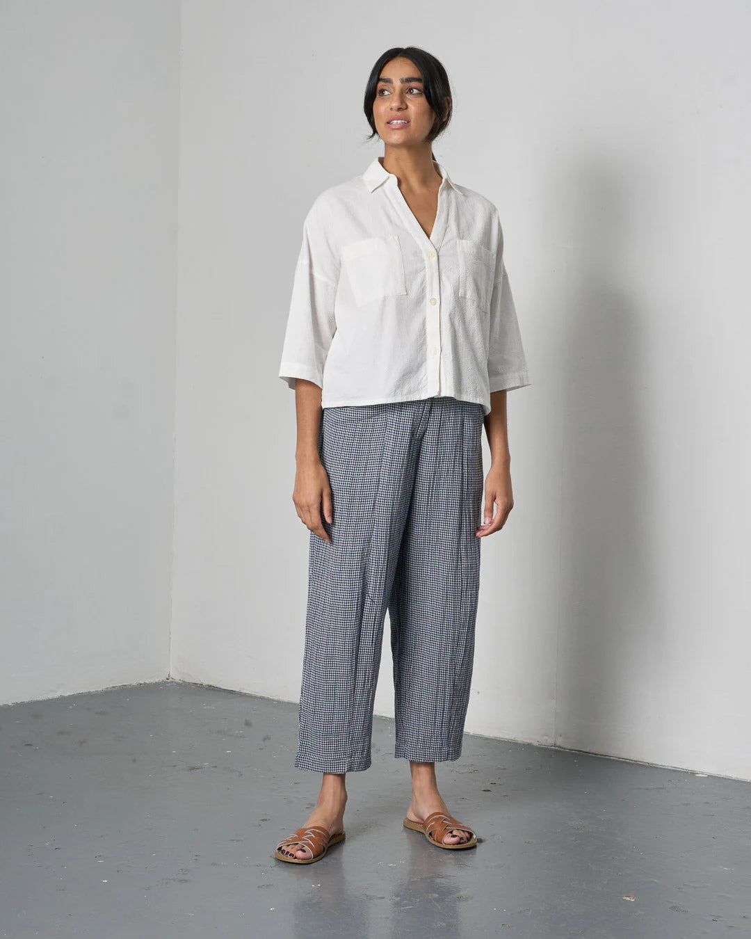 Lorren Trousers / Navy Little Check