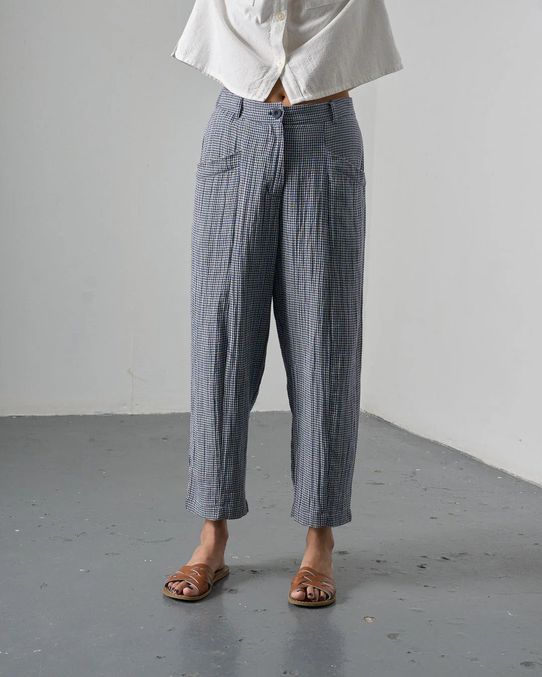Lorren Trousers / Navy Little Check