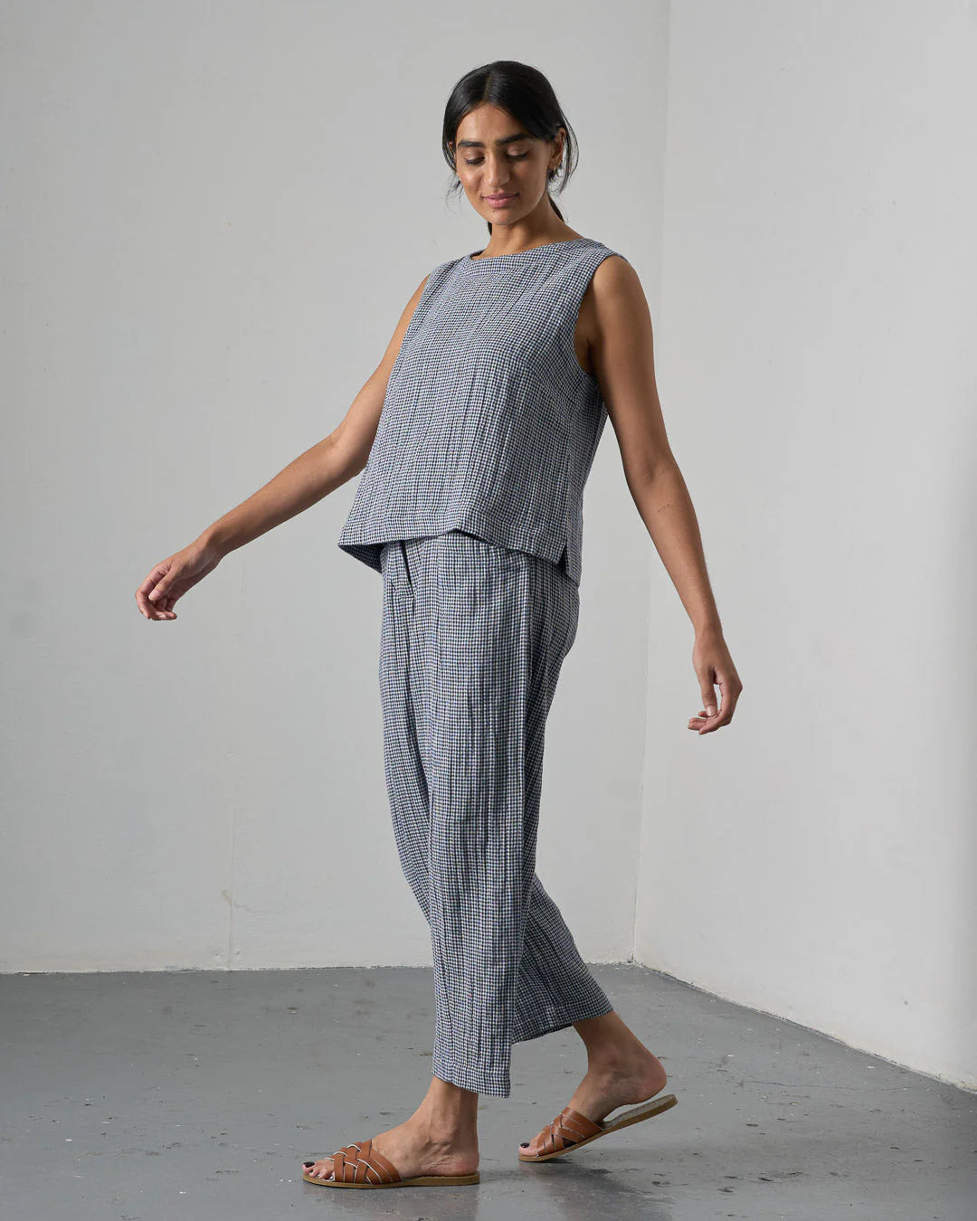 Lorren Trousers / Navy Little Check