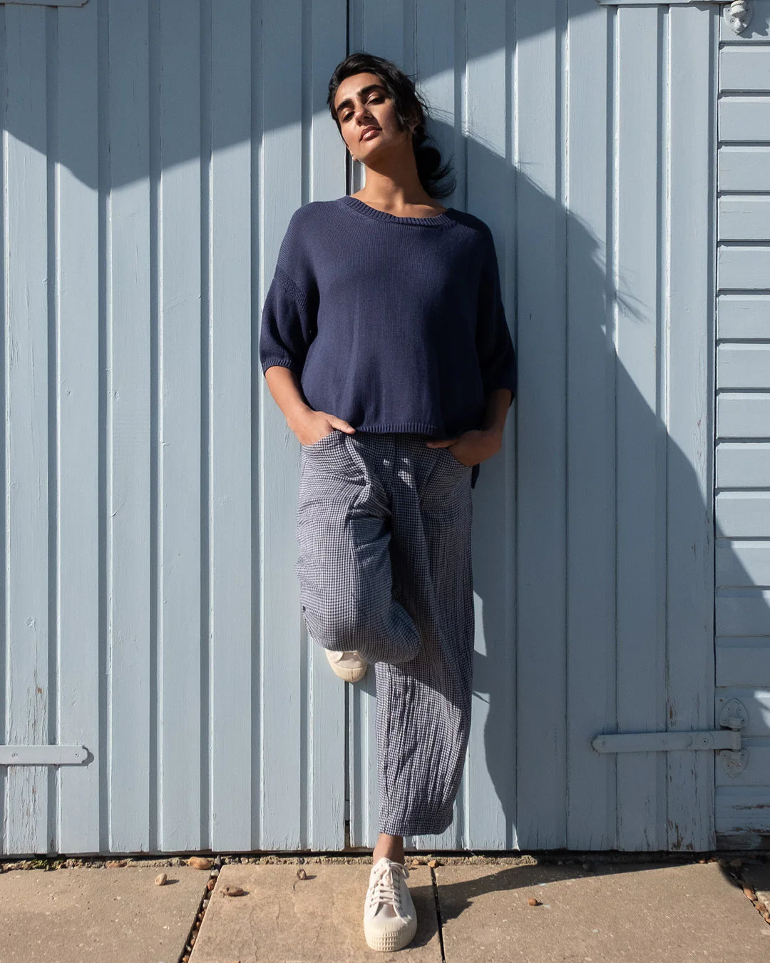 Lorren Trousers / Navy Little Check