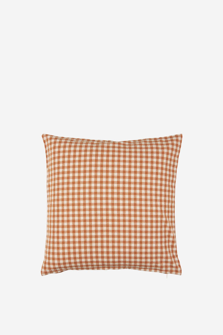 Luca Rustic Brown Gingham Cushion