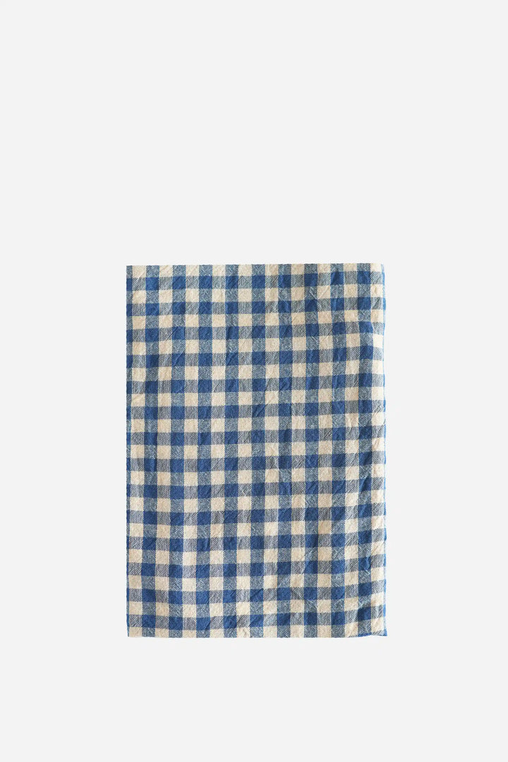Tea Towel Lucas Blue Check - Domestic Science Home