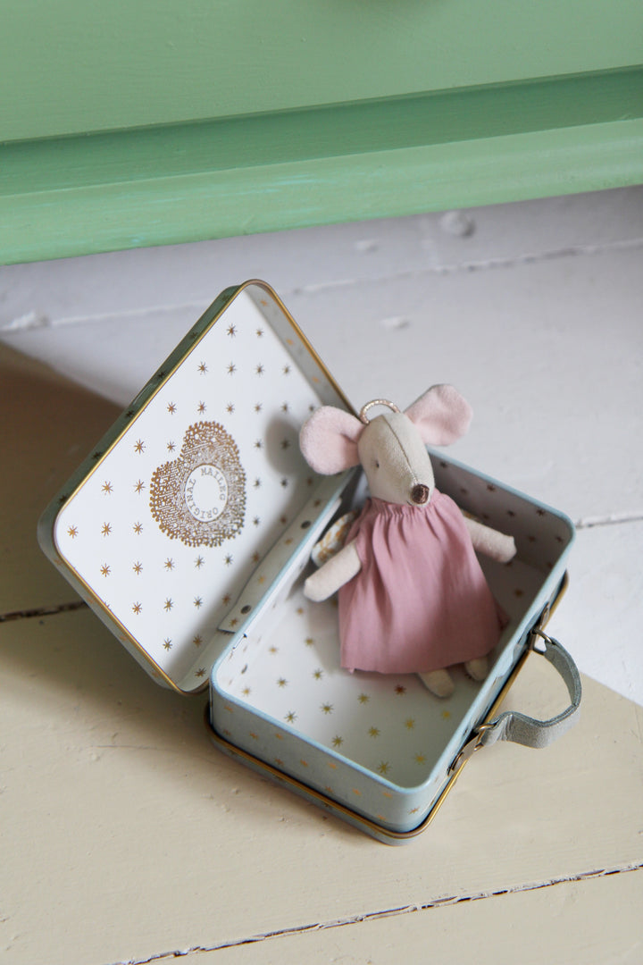 Angel Mouse in Suitcase