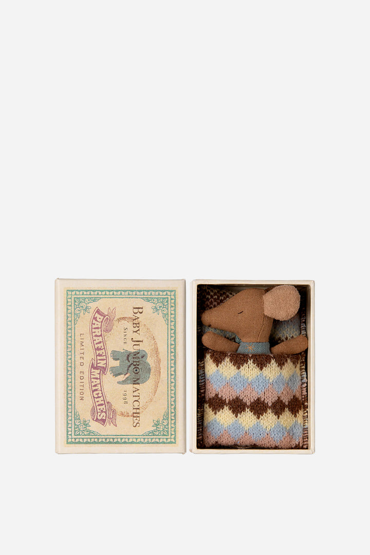 Sleepy Baby Mouse in Matchbox / Blue