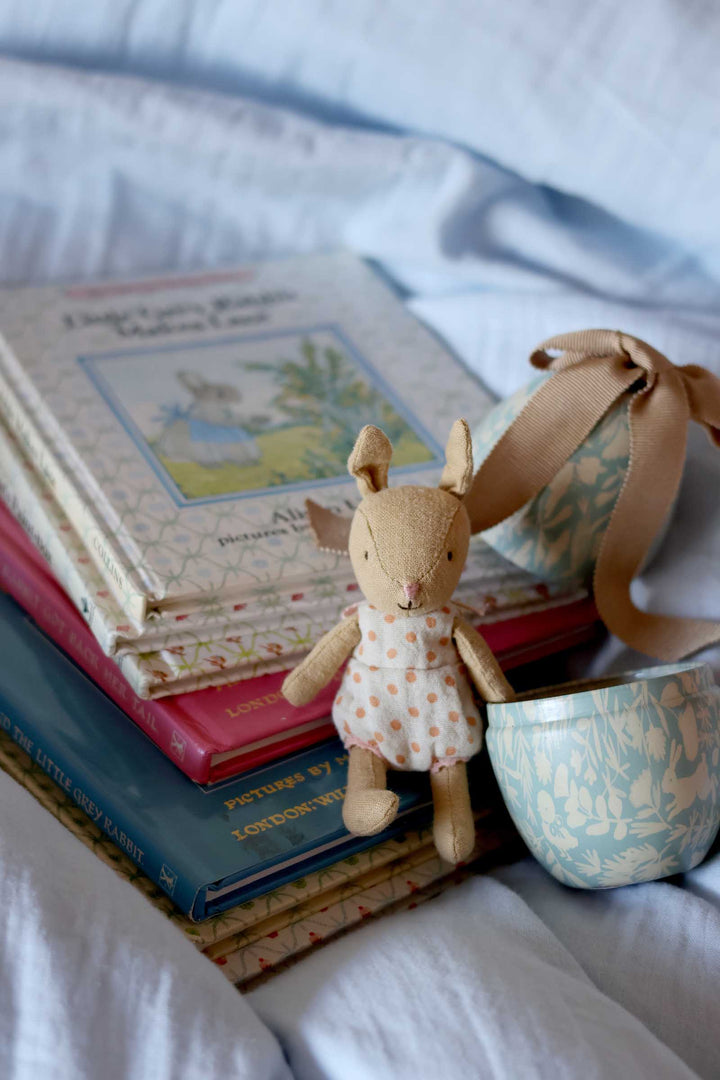 Easter Egg With Micro Rabbit Small / Dusty Blue