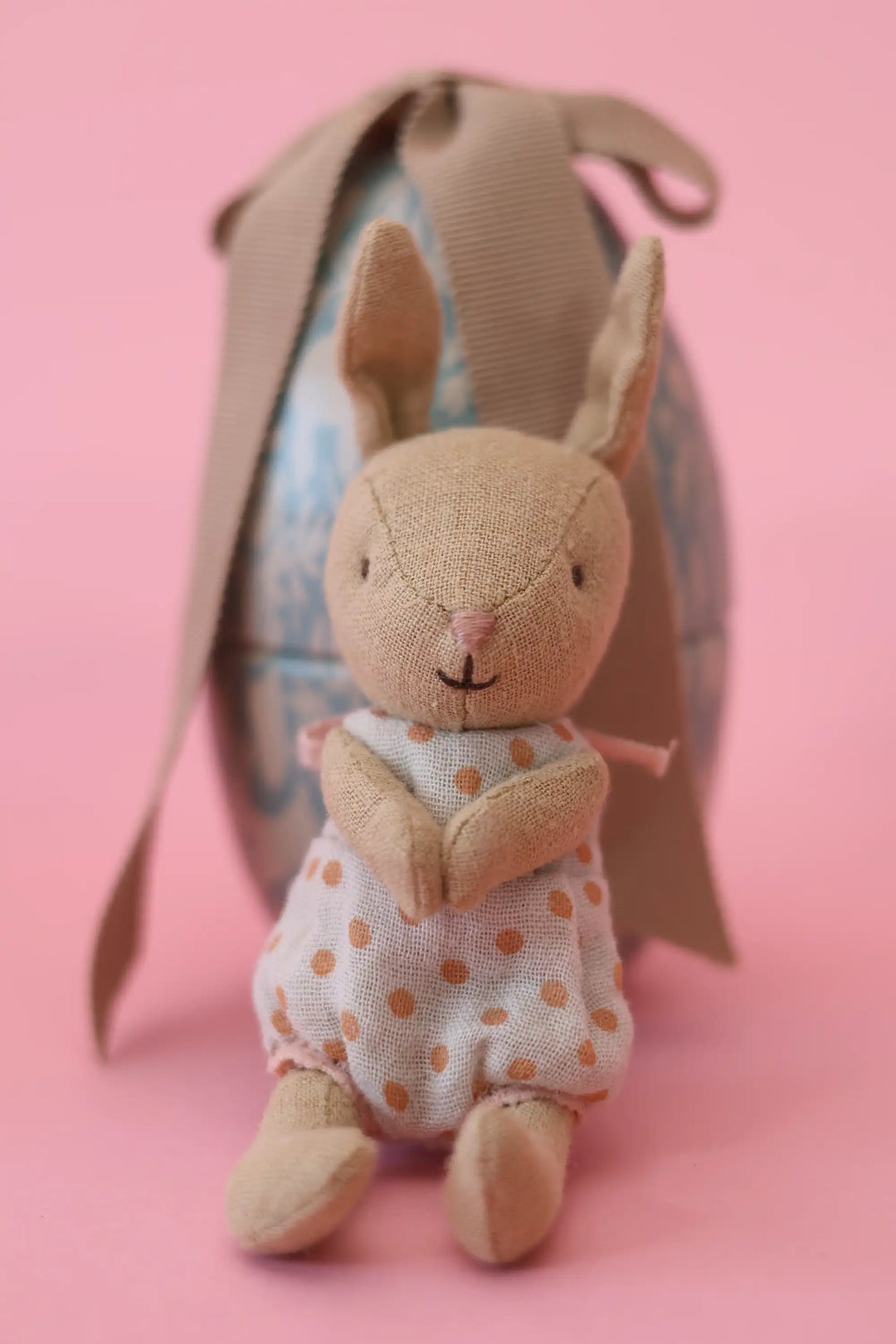 Easter Egg With Micro Rabbit Small / Dusty Blue