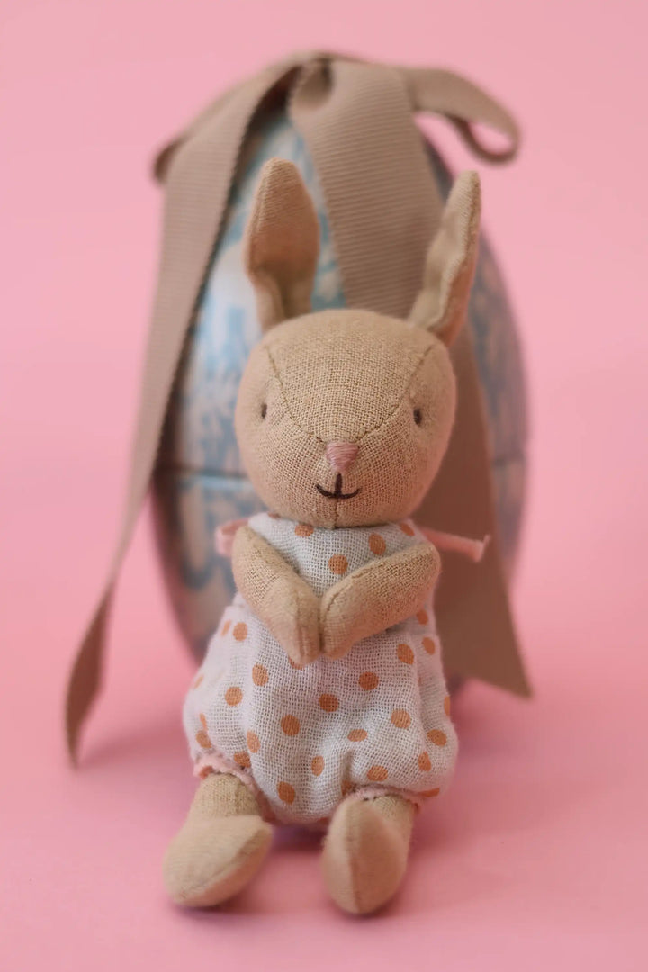 Easter Egg With Micro Rabbit Small / Dusty Blue