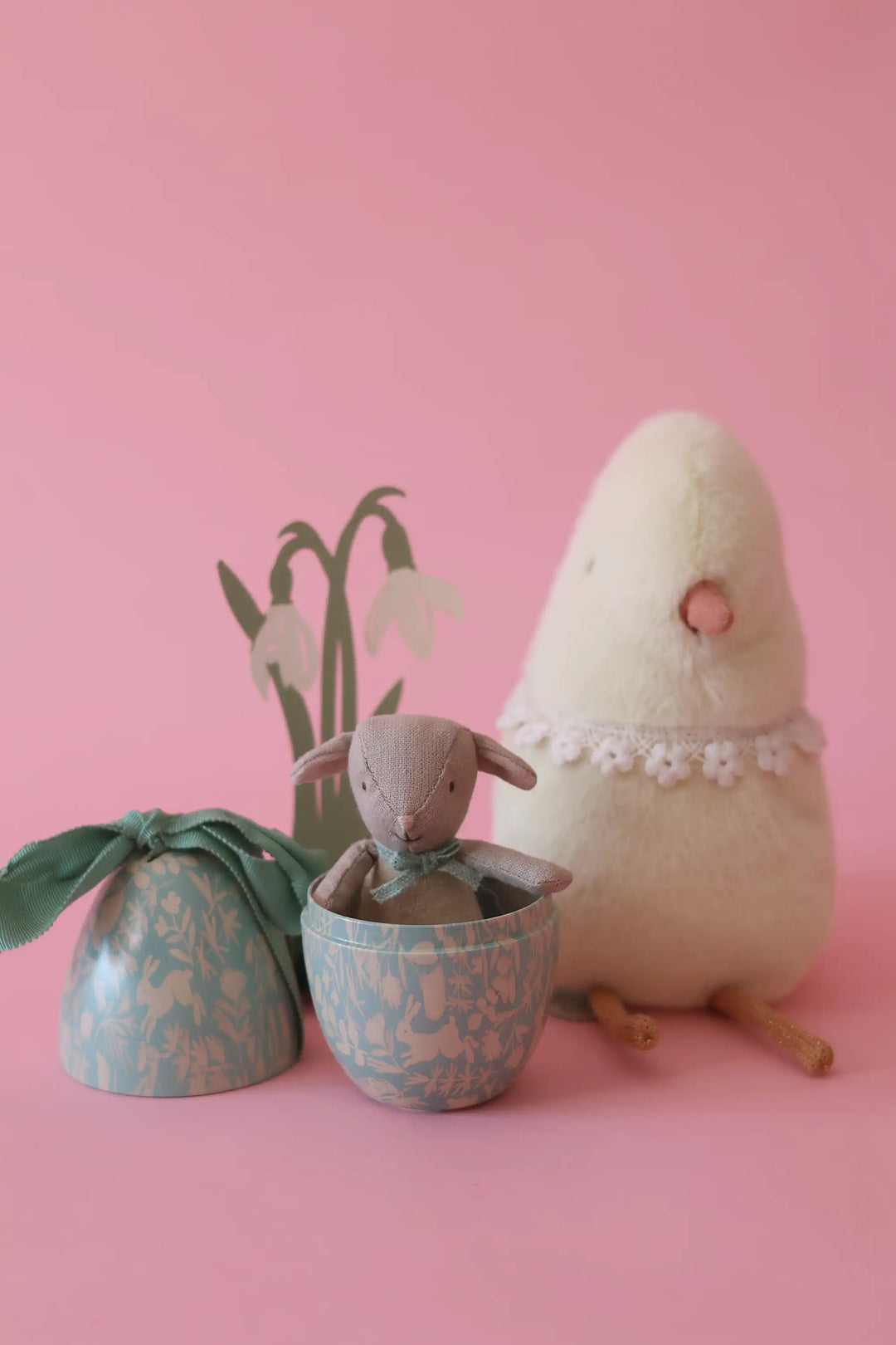 Easter Egg With Micro Lamb Small /  Dusty Mint