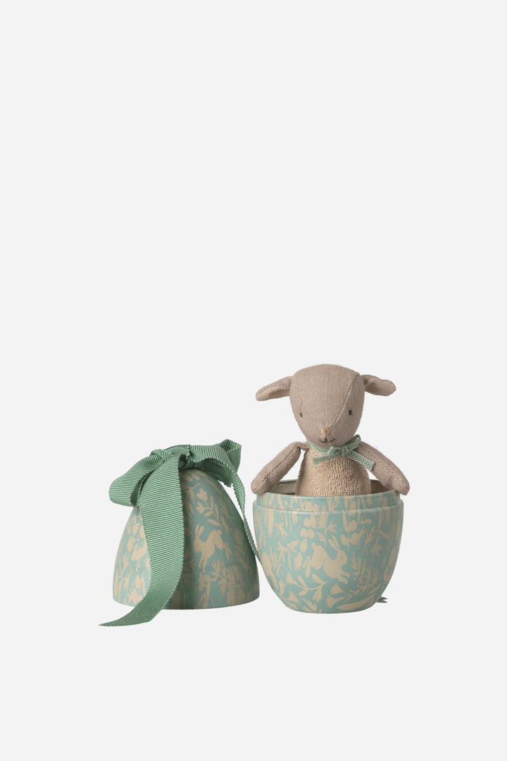 Easter Egg With Micro Lamb Small /  Dusty Mint