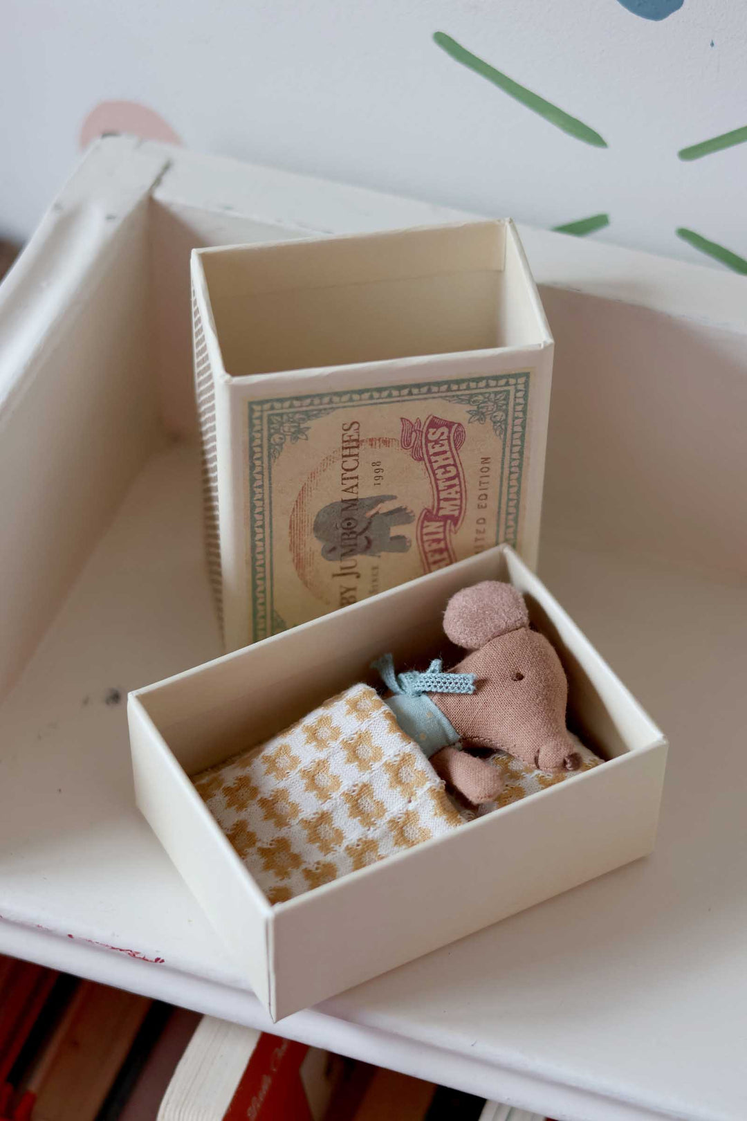 Sleepy Wakey Baby Mouse In Matchbox - Blue