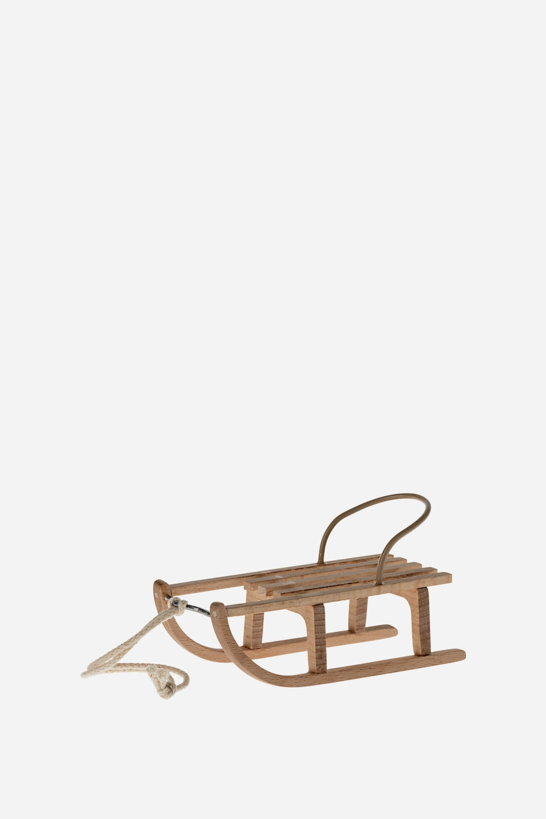 Wooden sled on a white background