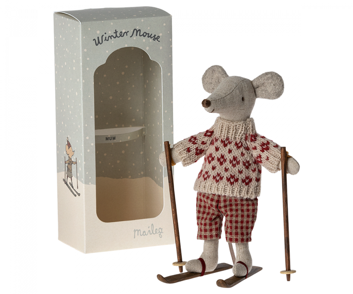 Maileg Winter Mouse Ski Set / Mum