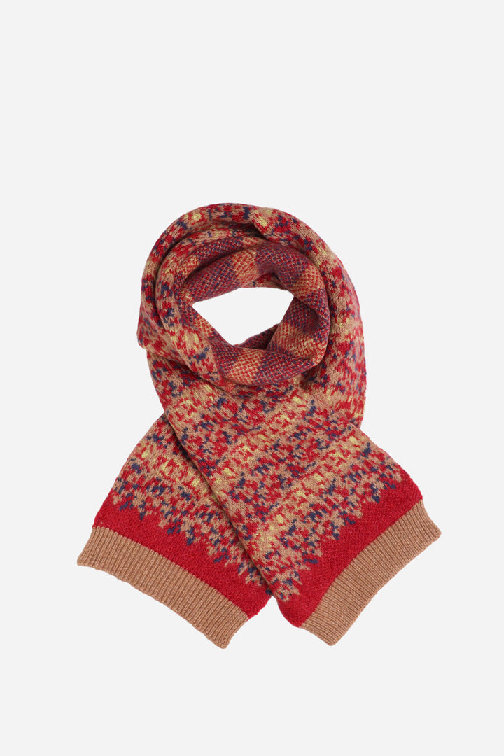 Match Patterned Scarf / Camel Red