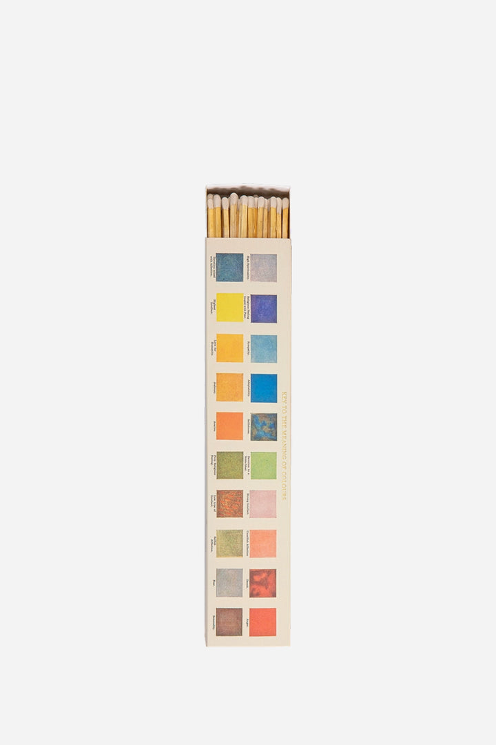 extra long matches with artist colour pallet print