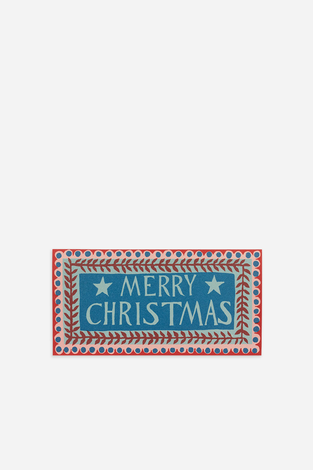 Pack of Six Long Cards Merry Christmas Pattern