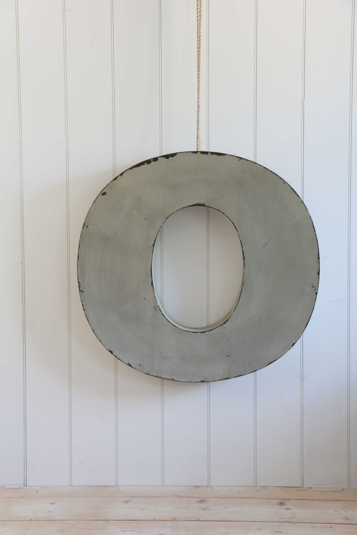 giant vintage metal letter O