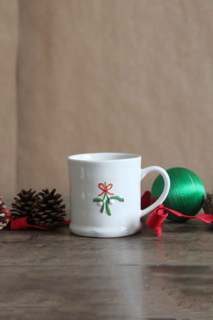 Mini Mug / Bow and Mistletoe