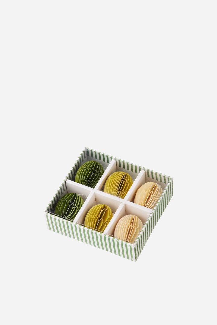 Paper Eggs Swirl Ivy / Box of 6