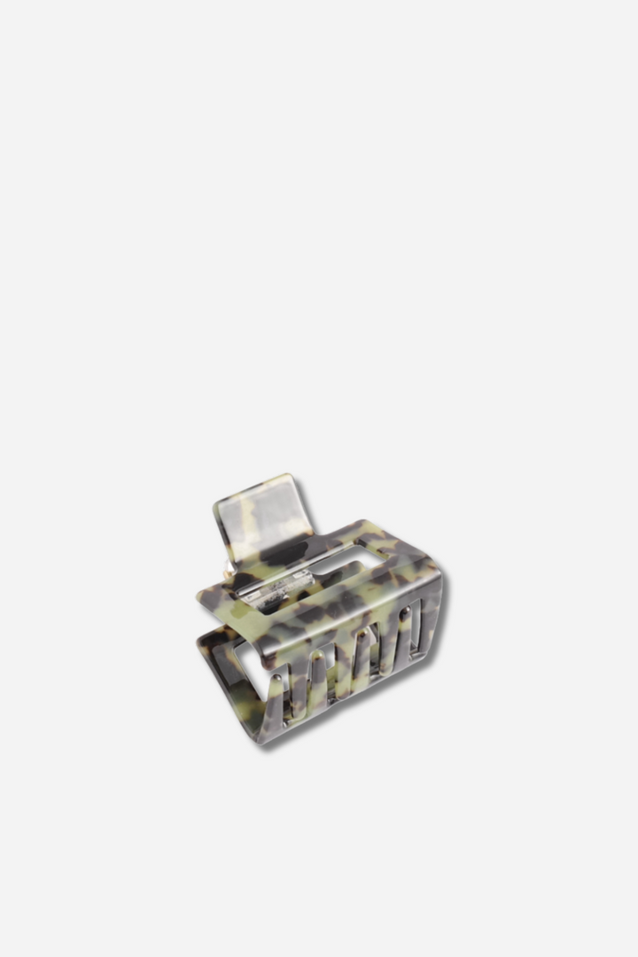 Mini Square Hair Claw Clip / Green