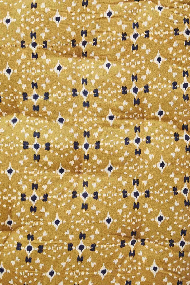 Printed Cotton Mattress 60x100cm / Mustard White Dk Blue