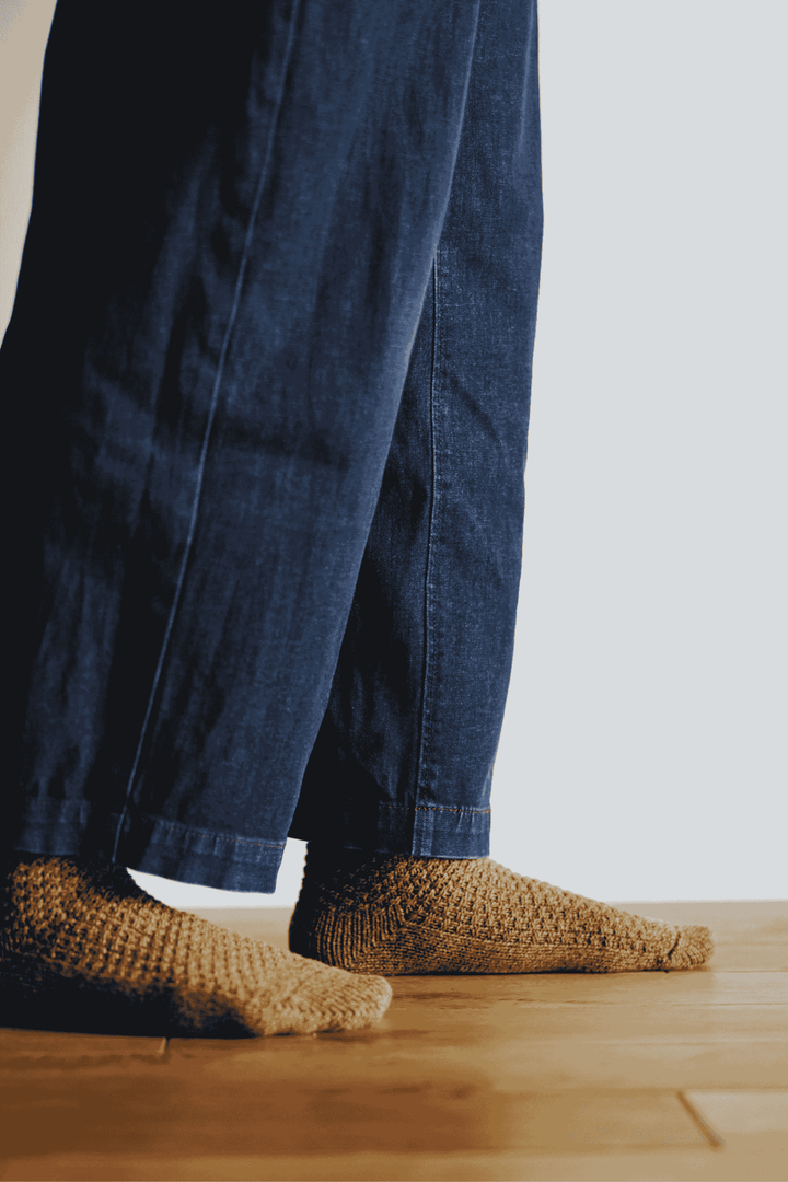 Wool Cotton Boots Socks / Mustard