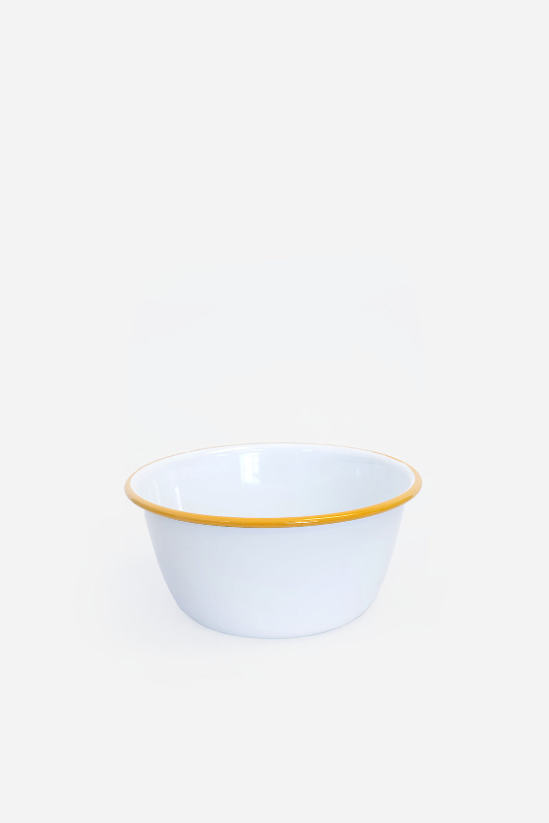 Enamelware Mustard & White Bowl / 16cm
