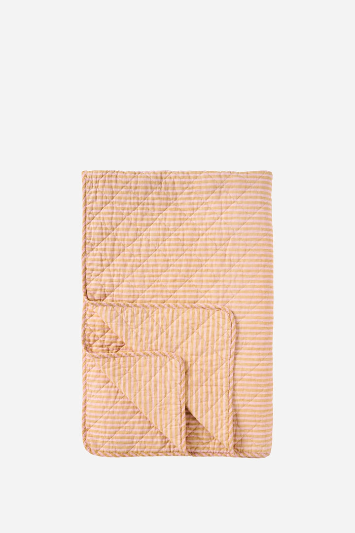 Quilt Mustard and Light Pink Stripe