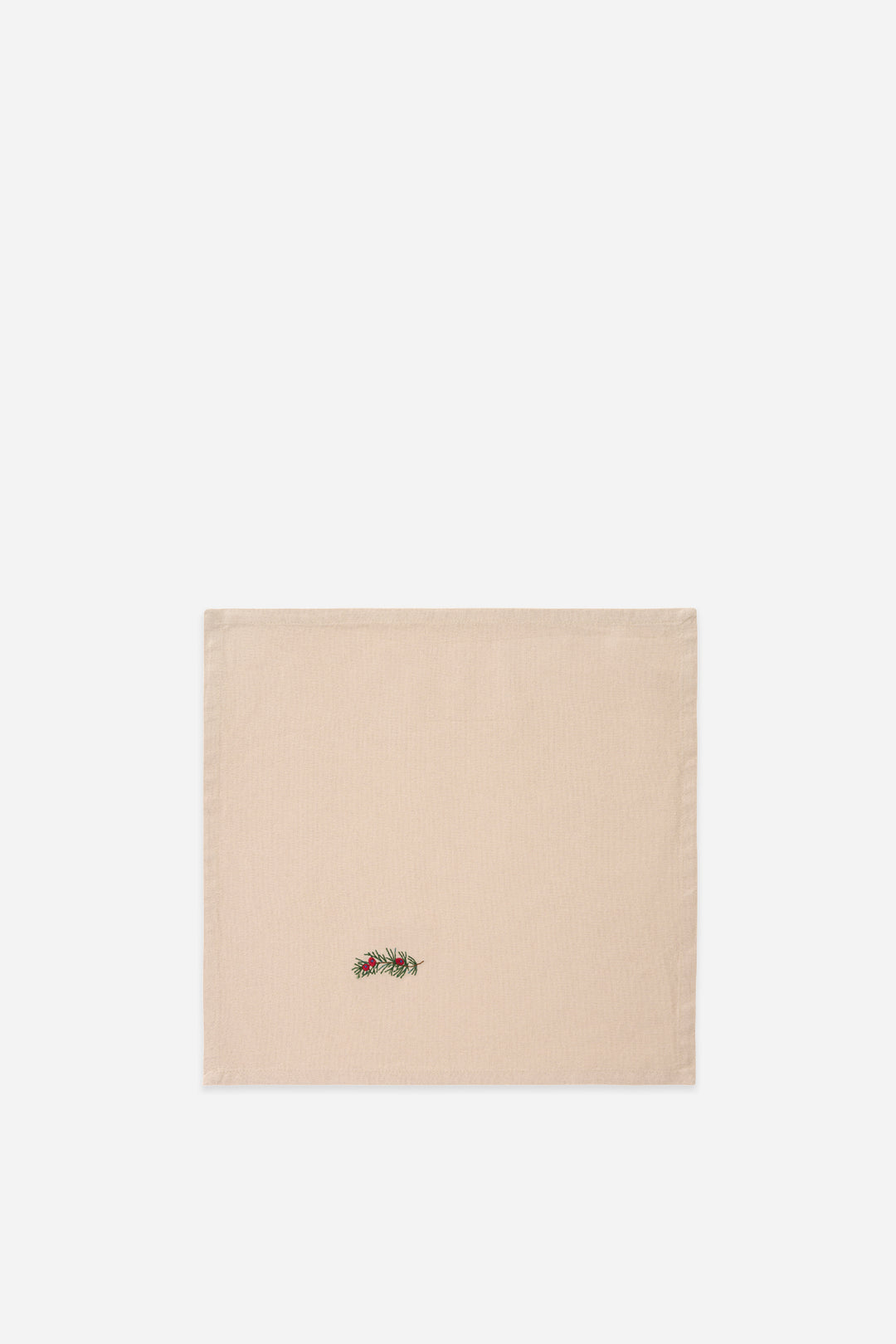 Embroidered Cotton Napkin / Red Berry