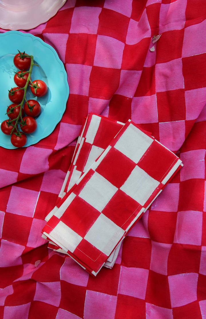 Napkins / Red Checkerboard Set of 4
